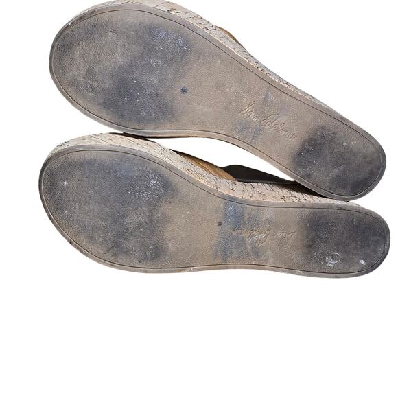 Sam Edelman Ramsey Sandals Womens US 8.5 Platform Brown Leather Cork Wedge High - Picture 8 of 8